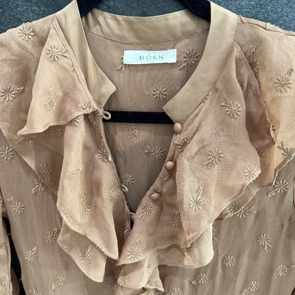 Doen Faye Maxi Dress Adobe Floral Embroidered Size XS - Picture 10 of 16